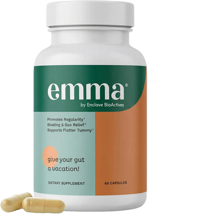 Emma: Dr. Endorsed Supplement for Constipation, Gas & Bloating Relief | Doctor endorsed formula with berberine, resveratrol & quercetin for leaky gut & constipation relief.