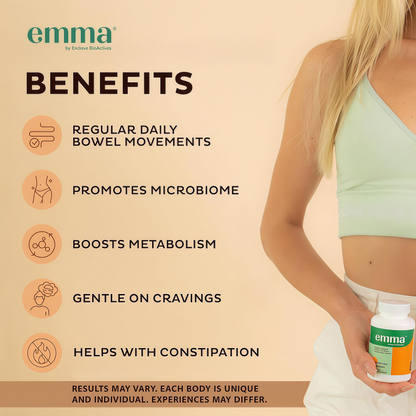 Emma: Dr. Endorsed Supplement for Constipation, Gas & Bloating Relief | Doctor endorsed formula with berberine, resveratrol & quercetin for leaky gut & constipation relief.